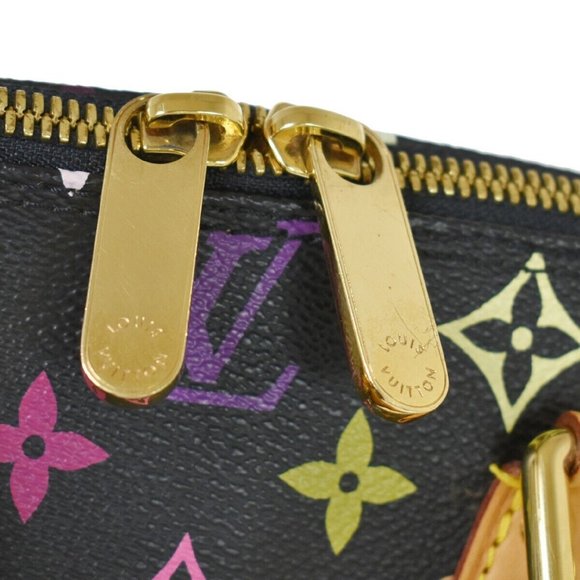 LOUIS VUITTON Logo Alma Hand Bag Monogram Multi Leather Black - Picture 9 of 16